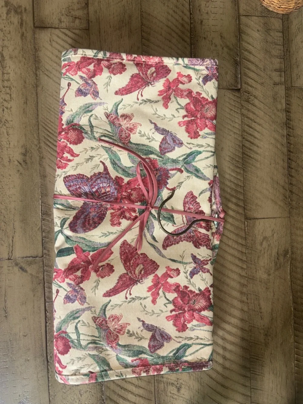 Vintage Tapestry Floral Butterfly Garment/Linen Bag